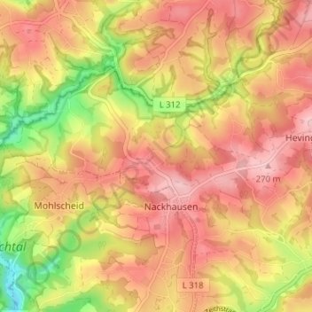 Schwellenbach topographic map, elevation, terrain