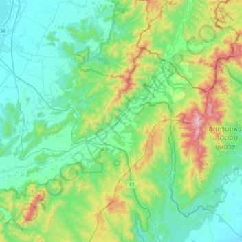 Tha Pla Duk topographic map, elevation, terrain