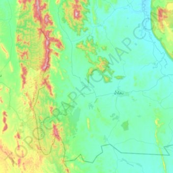 Nam Som topographic map, elevation, terrain