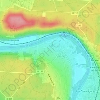 Les Hauts Cailloux topographic map, elevation, terrain