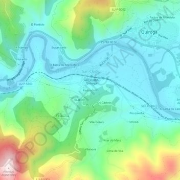Redondela topographic map, elevation, terrain