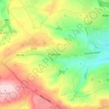 Thornton topographic map, elevation, terrain