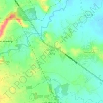 San Juan de Mata topographic map, elevation, terrain