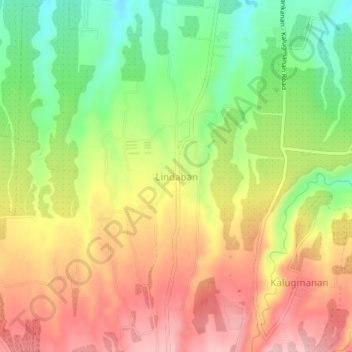 Lindaban topographic map, elevation, terrain