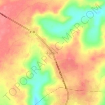 Lawgbara topographic map, elevation, terrain