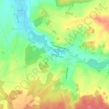 Richebourg topographic map, elevation, terrain