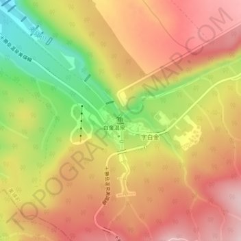 Shirahige Falls topographic map, elevation, terrain