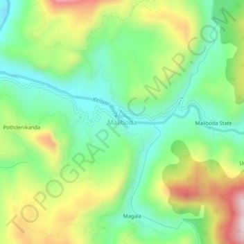 Maliboda topographic map, elevation, terrain