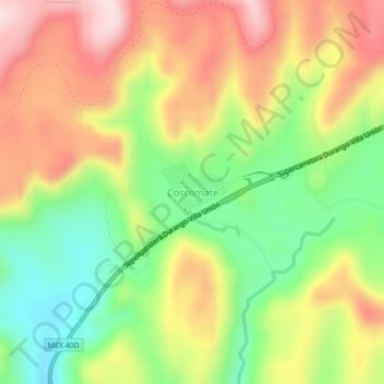 Coscomate topographic map, elevation, terrain