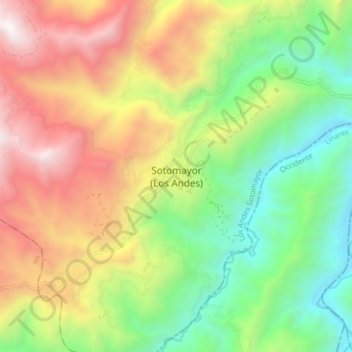 Sotomayor (Los Andes) topographic map, elevation, terrain