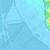 Highly salted sea topographic map, elevation, terrain