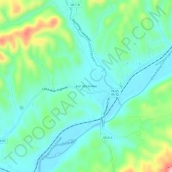 Fort Blackmore topographic map, elevation, terrain