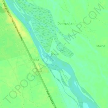 Abou topographic map, elevation, terrain