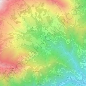 Tornetti topographic map, elevation, terrain