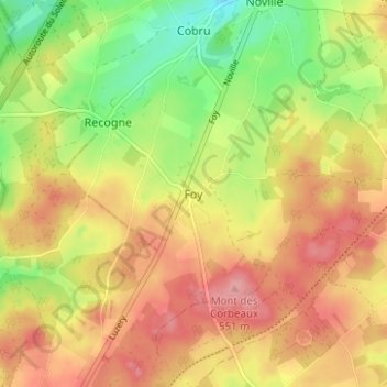 Foy topographic map, elevation, terrain