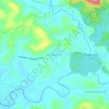 Pulikkanny topographic map, elevation, terrain