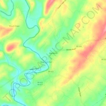 Marlboro topographic map, elevation, terrain