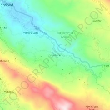 Venture topographic map, elevation, terrain