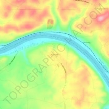 Crucible topographic map, elevation, terrain