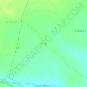 Koduru topographic map, elevation, terrain