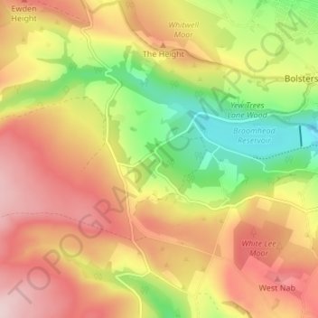 Wigtwizzle topographic map, elevation, terrain