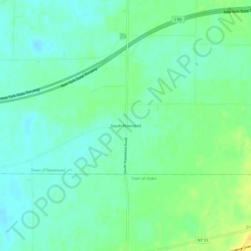 South Newstead topographic map, elevation, terrain