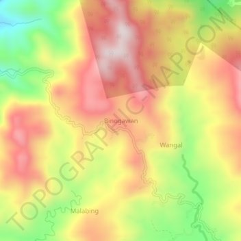 Binogawan topographic map, elevation, terrain