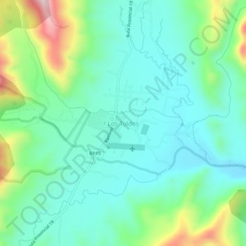Los Toldos topographic map, elevation, terrain