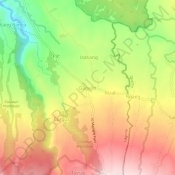 Gagalot topographic map, elevation, terrain