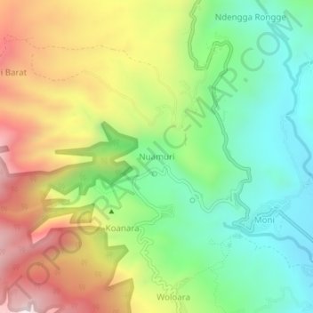 Nuamuri topographic map, elevation, terrain