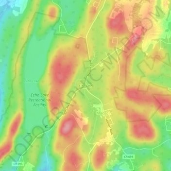 Echo Lake topographic map, elevation, terrain