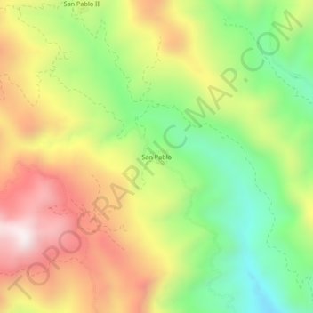 San Pablo topographic map, elevation, terrain