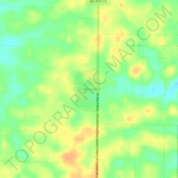El Mirador topographic map, elevation, terrain