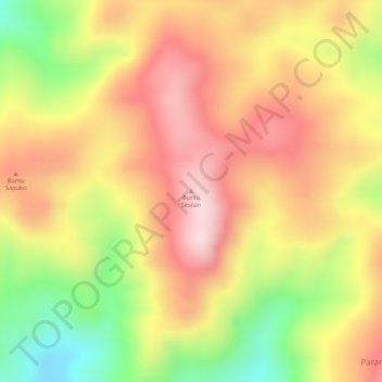 Buntu Sesean topographic map, elevation, terrain