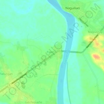 Palattao topographic map, elevation, terrain
