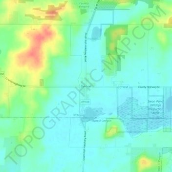 Oak Hall topographic map, elevation, terrain