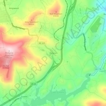 Zirconia topographic map, elevation, terrain