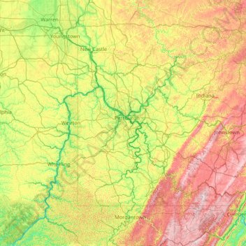 South Hills topographic map, elevation, terrain