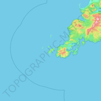 Big South Cape Island (Taukihepa) topographic map, elevation, terrain