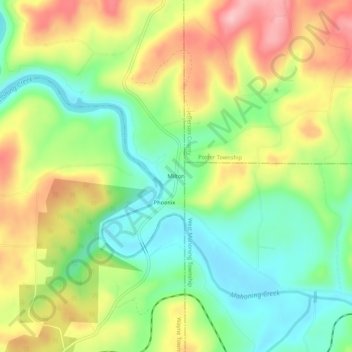 Milton topographic map, elevation, terrain