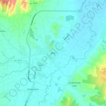Fang topographic map, elevation, terrain
