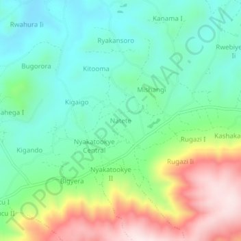 Natete topographic map, elevation, terrain