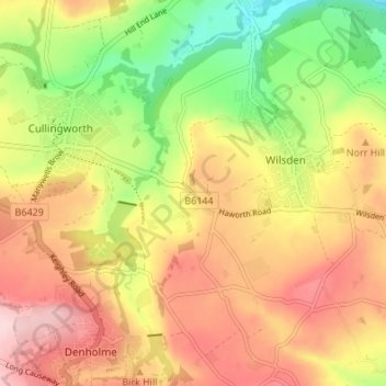 Hare Croft topographic map, elevation, terrain