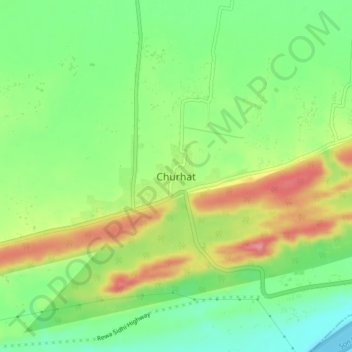 Churhat topographic map, elevation, terrain