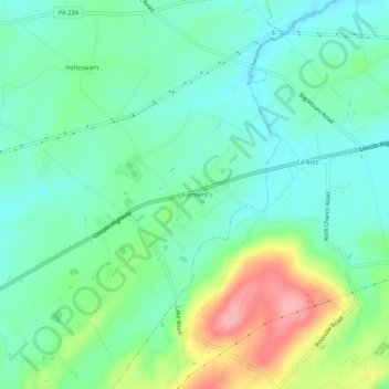 Farmers topographic map, elevation, terrain