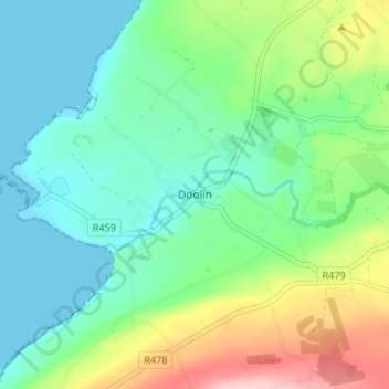 Doolin topographic map, elevation, terrain