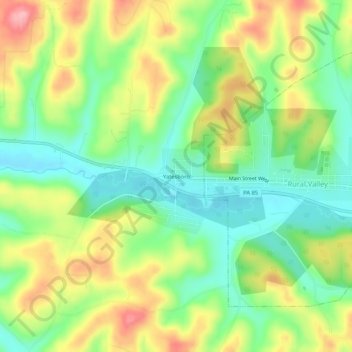 Yatesboro topographic map, elevation, terrain