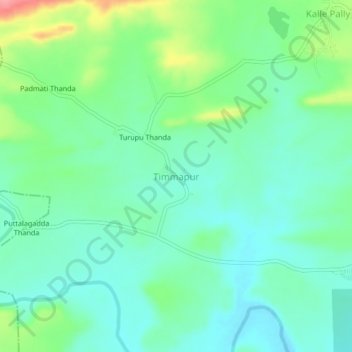 Timmapur topographic map, elevation, terrain