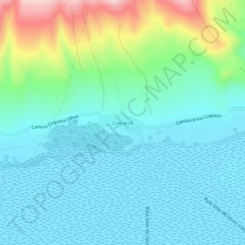 Coqueza topographic map, elevation, terrain