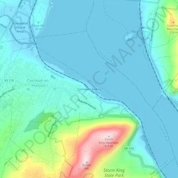 Cornwall Landing topographic map, elevation, terrain